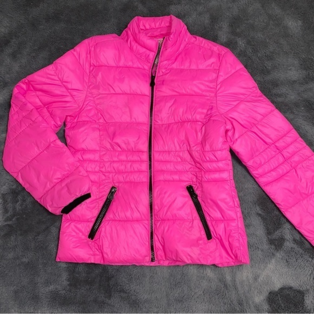 Justice puffy jacket for girls size 12 hot pink‎ lightweight